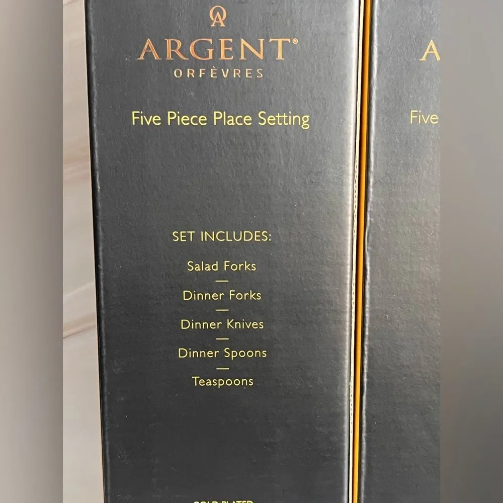 Hampton 24kt Rose Gold Plating Forge Argent Rose Fine Flatware 20 Piece Set